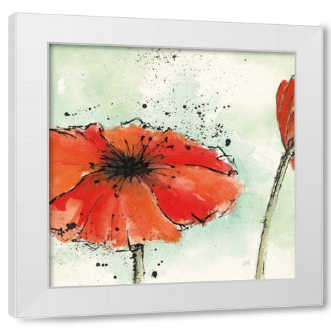 Not a California Poppy III White Modern Wood Framed Art Print by Paschke, Chris