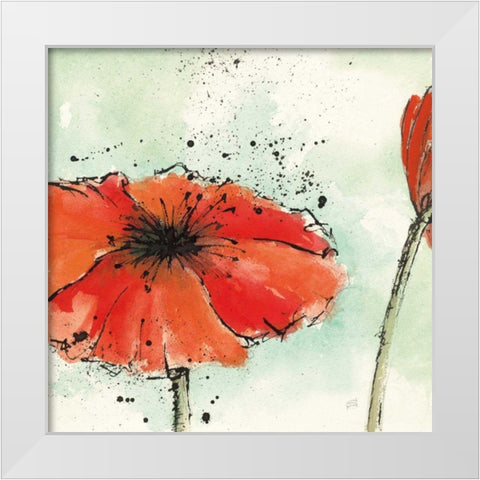 Not a California Poppy III White Modern Wood Framed Art Print by Paschke, Chris