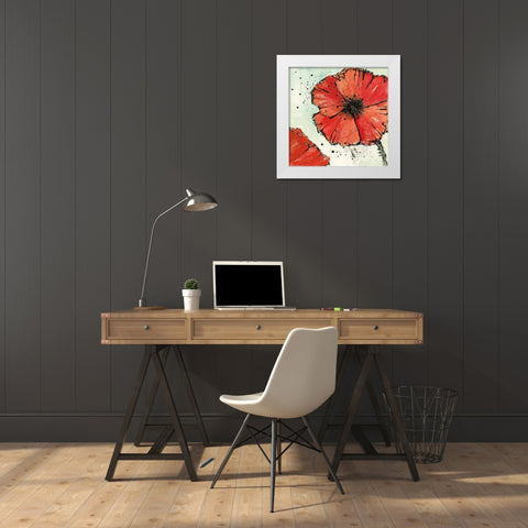 Not a California Poppy IV White Modern Wood Framed Art Print by Paschke, Chris