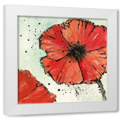 Not a California Poppy IV White Modern Wood Framed Art Print by Paschke, Chris