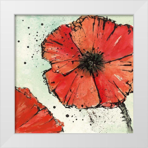 Not a California Poppy IV White Modern Wood Framed Art Print by Paschke, Chris