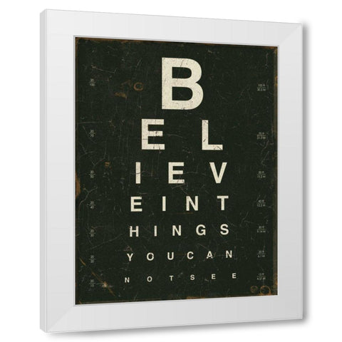 Eye Chart III White Modern Wood Framed Art Print by Pela Studio