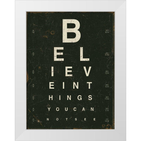 Eye Chart III White Modern Wood Framed Art Print by Pela Studio
