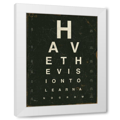 Eye Chart IV White Modern Wood Framed Art Print by Pela Studio