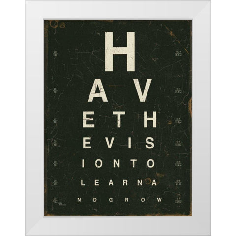 Eye Chart IV White Modern Wood Framed Art Print by Pela Studio