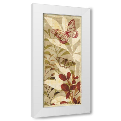 Warm Fluttering Panel II White Modern Wood Framed Art Print by Wild Apple Portfolio