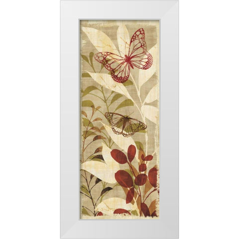 Warm Fluttering Panel II White Modern Wood Framed Art Print by Wild Apple Portfolio
