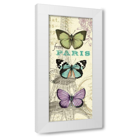 Air Mail Butterfly Panel I White Modern Wood Framed Art Print by Pelletier, Alain