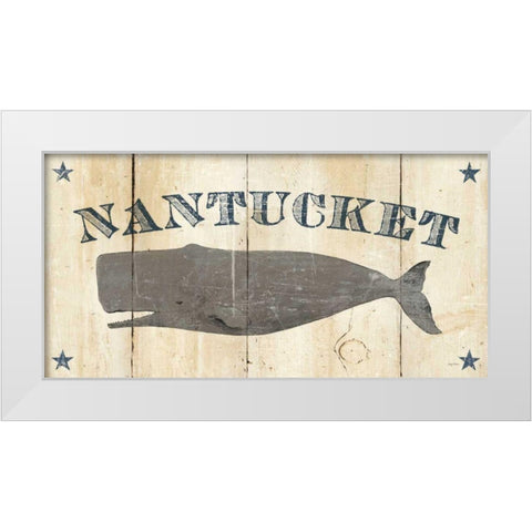 Nantucket Whale White Modern Wood Framed Art Print by Tillmon, Avery