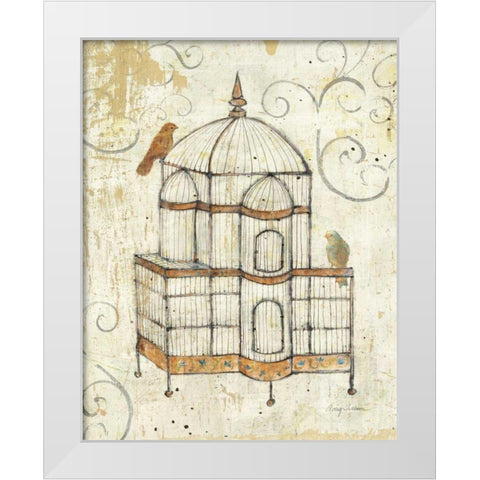 Bird Cage I White Modern Wood Framed Art Print by Tillmon, Avery