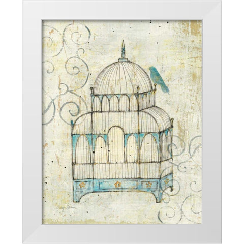 Bird Cage II White Modern Wood Framed Art Print by Tillmon, Avery
