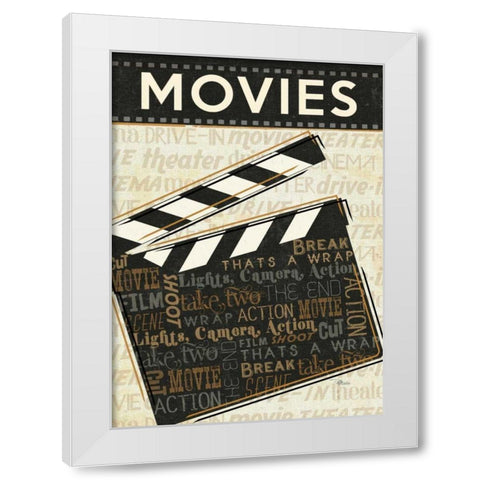 Cinema II White Modern Wood Framed Art Print by Pela Studio