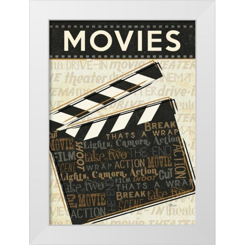 Cinema II White Modern Wood Framed Art Print by Pela Studio