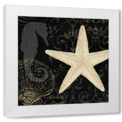 Coastal Moonlight I White Modern Wood Framed Art Print by Pela Studio