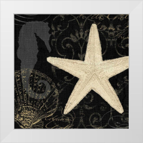 Coastal Moonlight I White Modern Wood Framed Art Print by Pela Studio