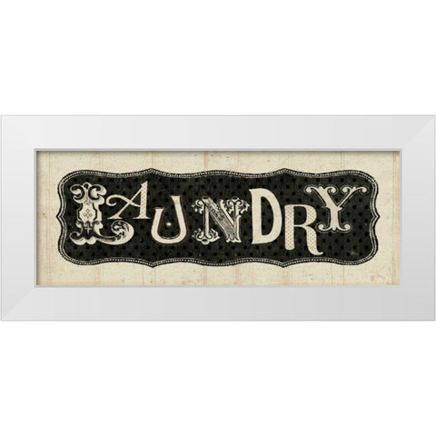 Room Signs I - Laundry White Modern Wood Framed Art Print by Pela Studio