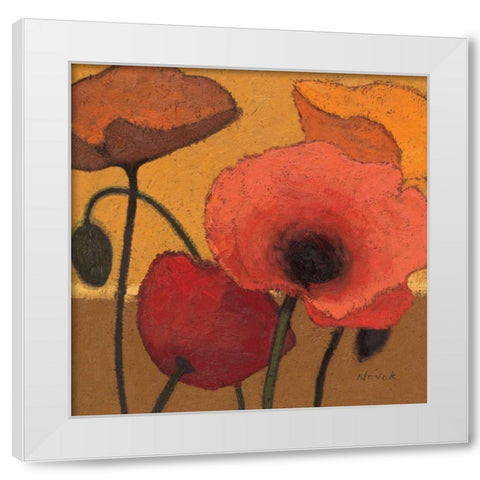 Poppy Curry I White Modern Wood Framed Art Print by Novak, Shirley