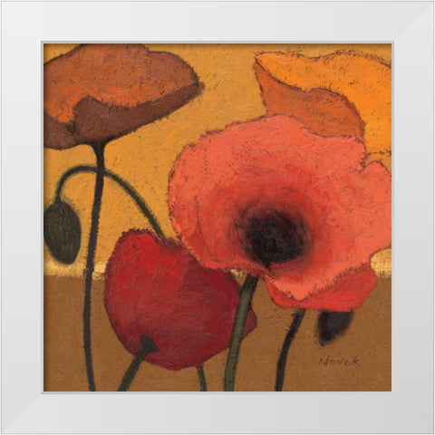 Poppy Curry I White Modern Wood Framed Art Print by Novak, Shirley
