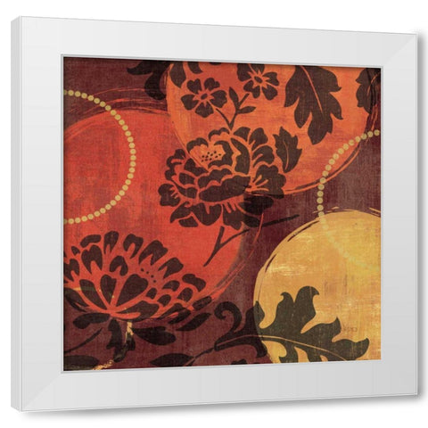 Floral Decal III White Modern Wood Framed Art Print by Charron, Veronique