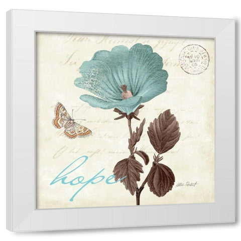 Touch of Blue III - Hope White Modern Wood Framed Art Print by Pertiet, Katie