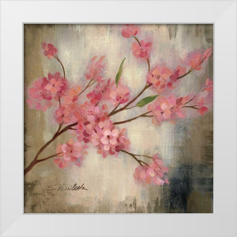 Cherry Blossom I White Modern Wood Framed Art Print by Vassileva, Silvia