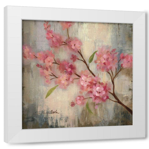 Cherry Blossom II White Modern Wood Framed Art Print by Vassileva, Silvia
