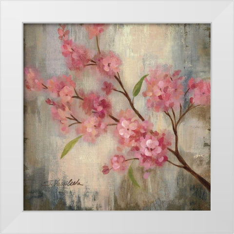 Cherry Blossom II White Modern Wood Framed Art Print by Vassileva, Silvia