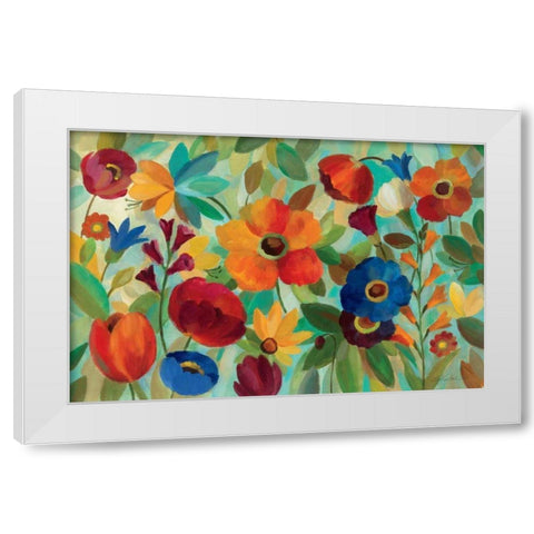 Summer Floral V White Modern Wood Framed Art Print by Vassileva, Silvia