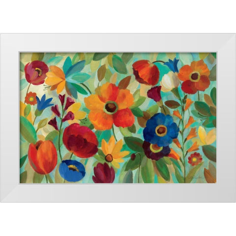 Summer Floral V White Modern Wood Framed Art Print by Vassileva, Silvia