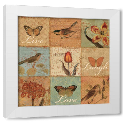 Live Love and Laugh White Modern Wood Framed Art Print by Pelletier, Alain