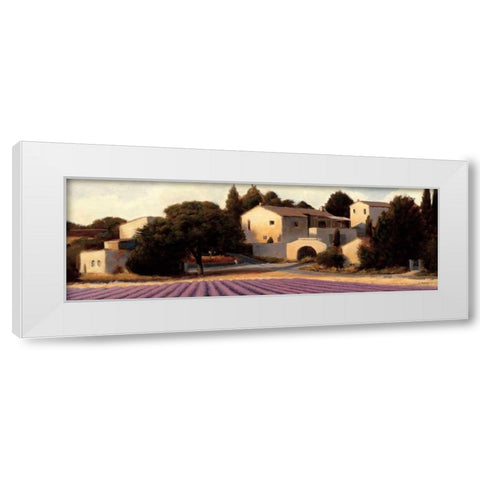 Lavender Fields Panel I Crop White Modern Wood Framed Art Print by Wiens, James