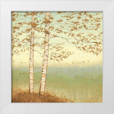Golden Birch I with Blue Sky White Modern Wood Framed Art Print by Wiens, James