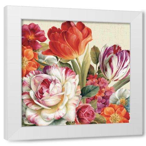 Garden View Tossed - Florals White Modern Wood Framed Art Print by Audit, Lisa