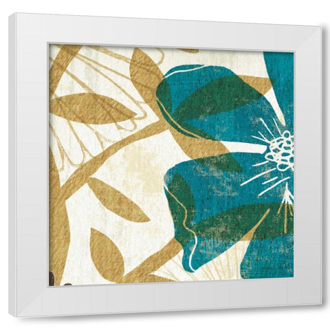 Floral Burst Square I White Modern Wood Framed Art Print by Mullan, Michael