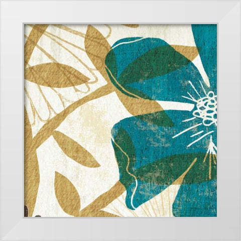 Floral Burst Square I White Modern Wood Framed Art Print by Mullan, Michael