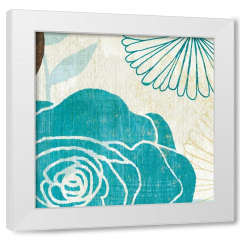 Floral Burst Square II White Modern Wood Framed Art Print by Mullan, Michael
