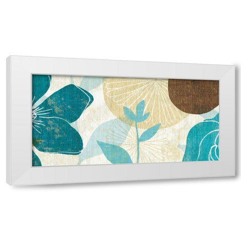 Floral Burst Panel I White Modern Wood Framed Art Print by Mullan, Michael
