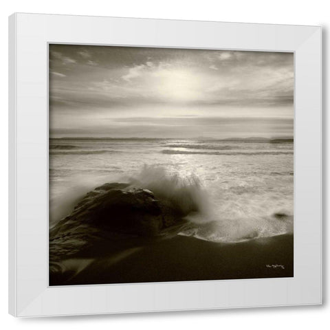 Tides and Waves Square I White Modern Wood Framed Art Print by Audit, Lisa