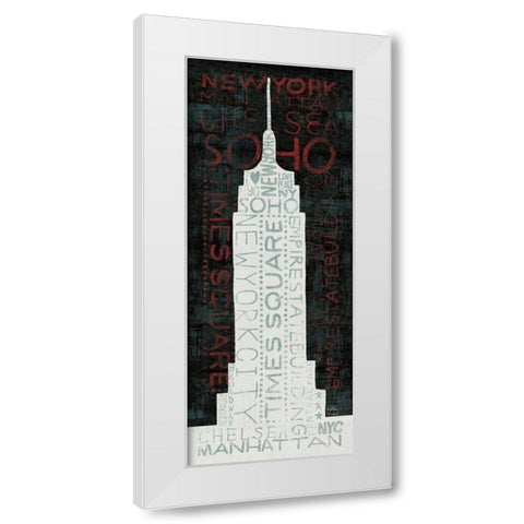 Empire State Building - Red  White Modern Wood Framed Art Print by Mullan, Michael