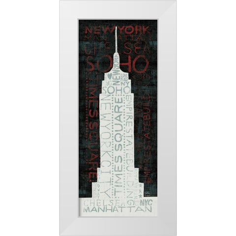 Empire State Building - Red  White Modern Wood Framed Art Print by Mullan, Michael
