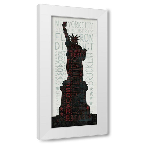Statue of Liberty - Red  White Modern Wood Framed Art Print by Mullan, Michael