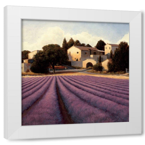 Lavender Fields I White Modern Wood Framed Art Print by Wiens, James