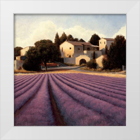 Lavender Fields I White Modern Wood Framed Art Print by Wiens, James