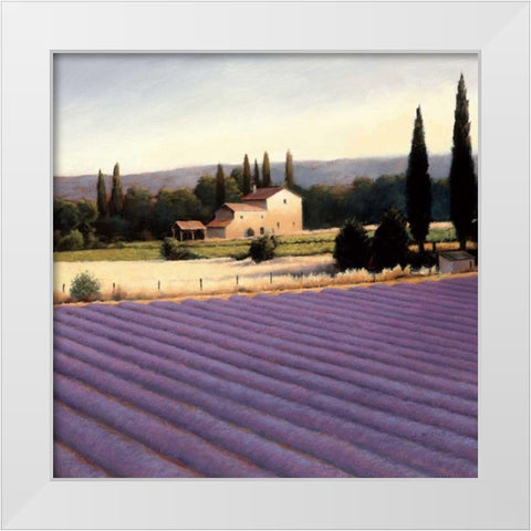 Lavender Fields II White Modern Wood Framed Art Print by Wiens, James