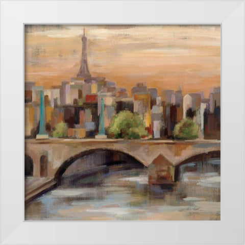 Sunset in Paris I White Modern Wood Framed Art Print by Vassileva, Silvia