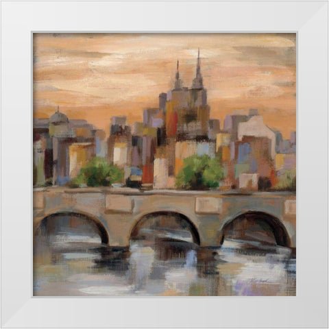 Sunset in Paris II White Modern Wood Framed Art Print by Vassileva, Silvia