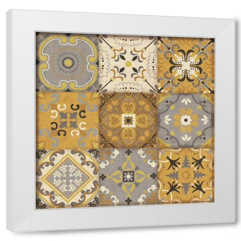 Golden Glow I White Modern Wood Framed Art Print by Pela Studio