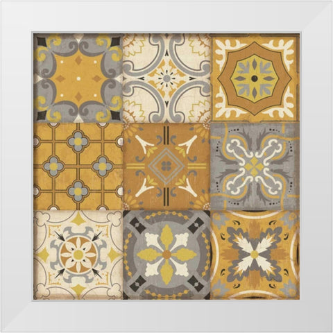 Golden Glow II White Modern Wood Framed Art Print by Pela Studio