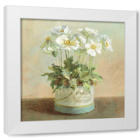 Tres Chic Poppies White Modern Wood Framed Art Print by Nai, Danhui