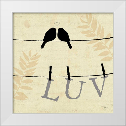 Sweet Tweets II White Modern Wood Framed Art Print by Pela Studio